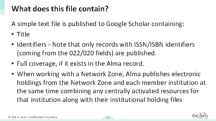 What does this file contain? A simple text file is published to Google Scholar