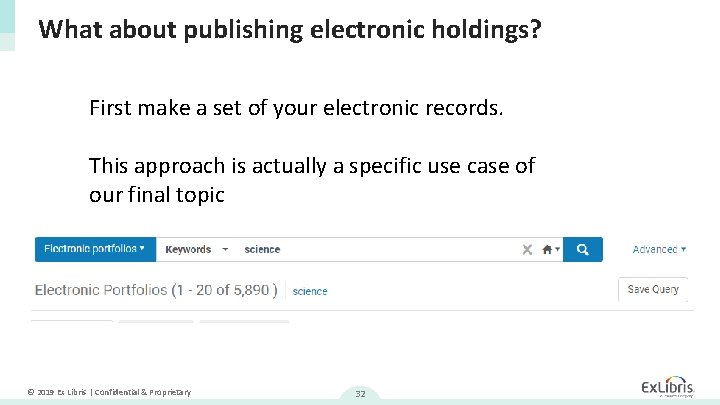 What about publishing electronic holdings? First make a set of your electronic records. This