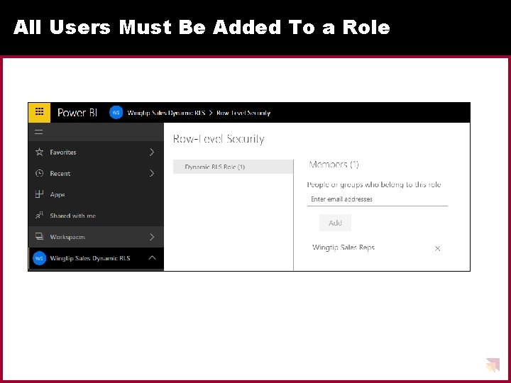 All Users Must Be Added To a Role 