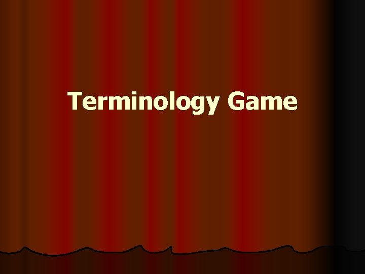 Terminology Game 