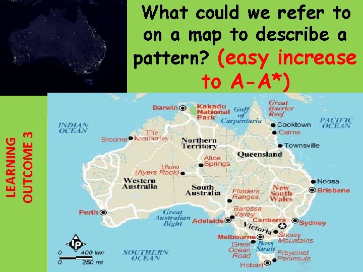 What could we refer to on a map to describe a pattern? (easy increase