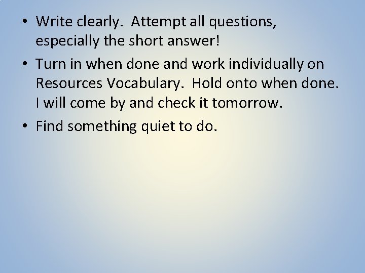  • Write clearly. Attempt all questions, especially the short answer! • Turn in