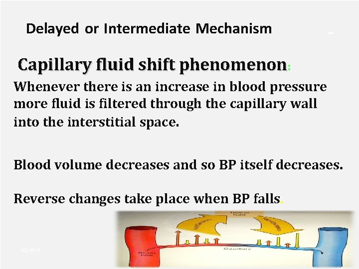 Delayed or Intermediate Mechanism Capillary fluid shift phenomenon: Whenever there is an increase in