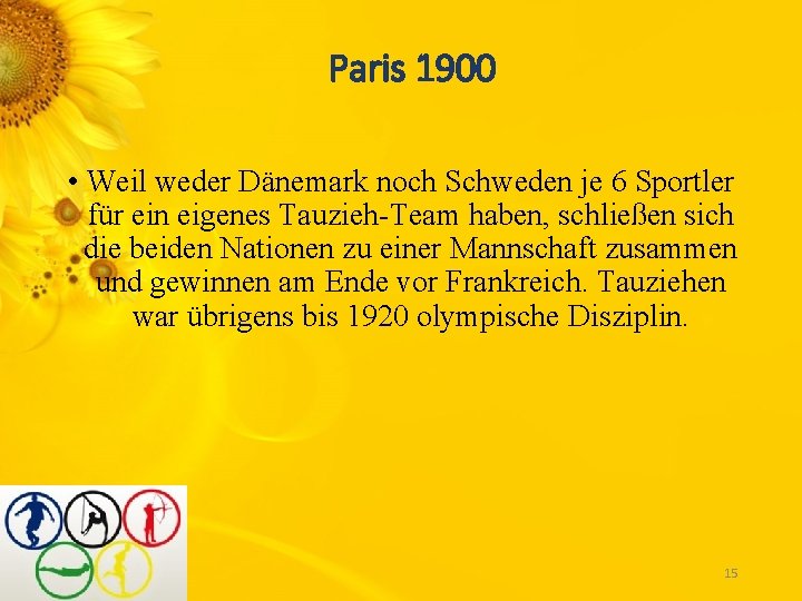 Paris 1900 • Weil weder Dänemark noch Schweden je 6 Sportler für ein eigenes