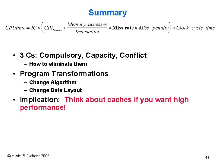 Summary • 3 Cs: Compulsory, Capacity, Conflict – How to eliminate them • Program