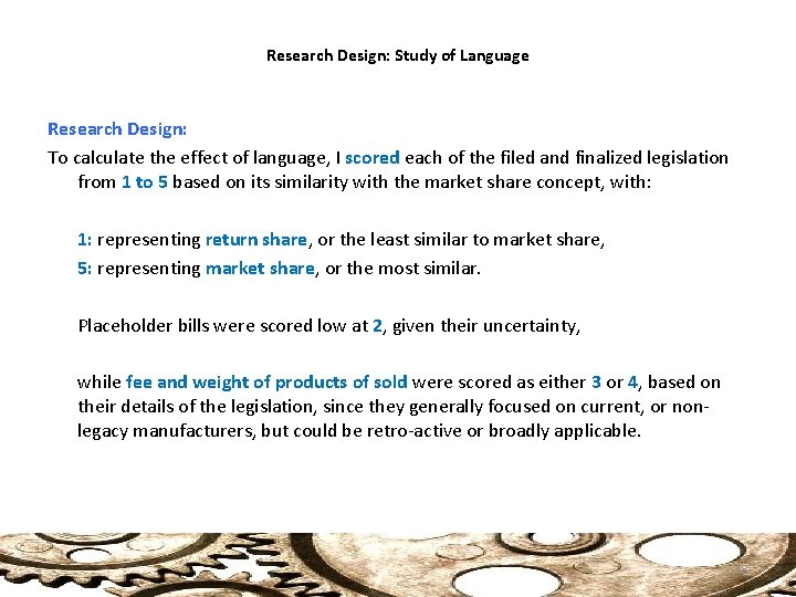 Research Design: Study of Language Research Design: To calculate the effect of language, I