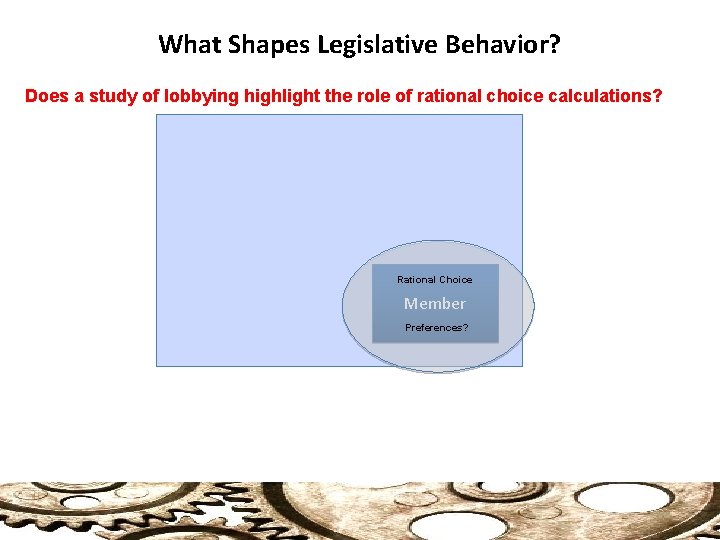 What Shapes Legislative Behavior? Does a study of lobbying highlight the role of rational