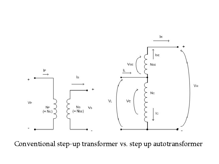Conventional step-up transformer vs. step up autotransformer 