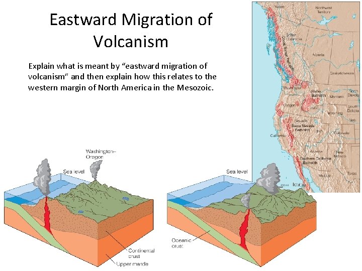 Eastward Migration of Volcanism Explain what is meant by “eastward migration of volcanism” and