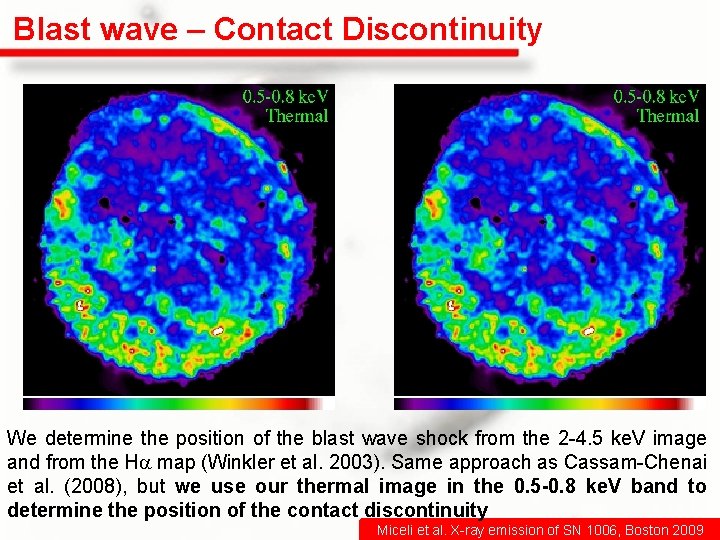 Blast wave – Contact Discontinuity We determine the position of the blast wave shock