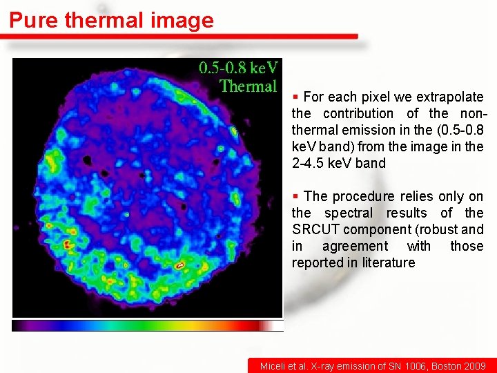 Pure thermal image § For each pixel we extrapolate the contribution of the nonthermal