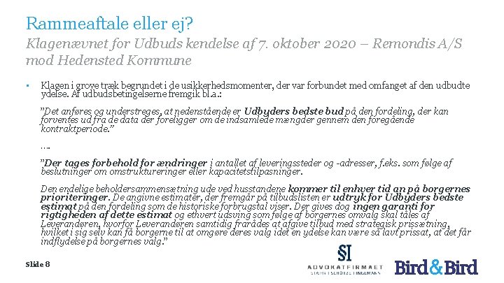 Rammeaftale eller ej? Klagenævnet for Udbuds kendelse af 7. oktober 2020 – Remondis A/S