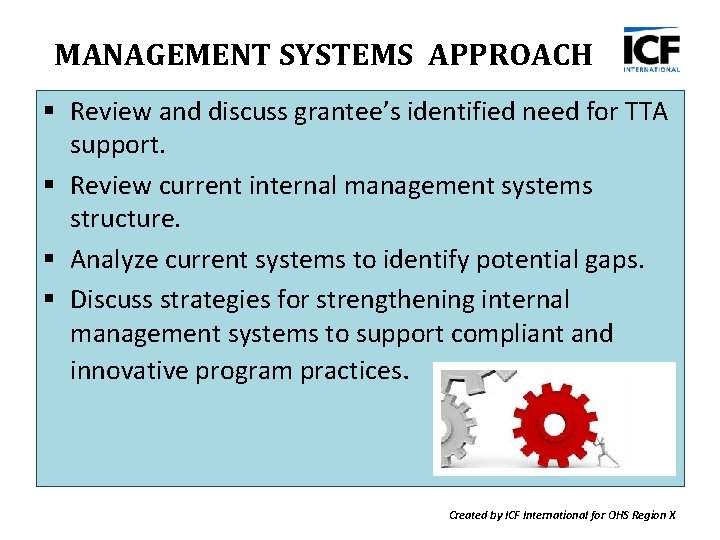 OHS Region X TTA Created by ICF International