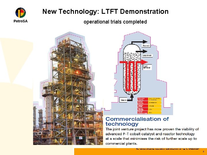 New Technology: LTFT Demonstration operational trials completed The Petroleum Oil and Gas Corporation of