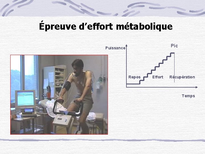 Épreuve d’effort métabolique Pic Puissance Repos Effort Récupération Temps 