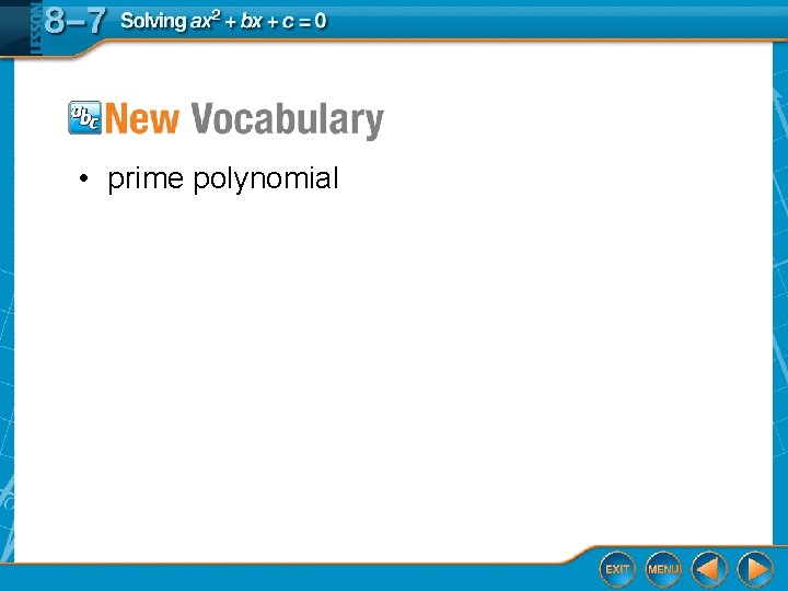  • prime polynomial 