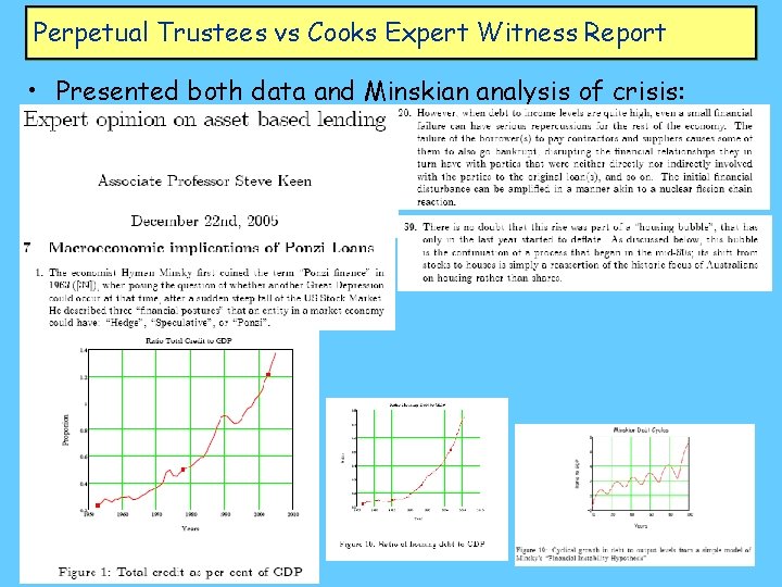 Perpetual Trustees vs Cooks Expert Witness Report • Presented both data and Minskian analysis