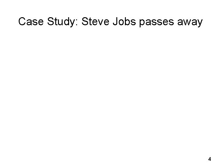 Case Study: Steve Jobs passes away 4 