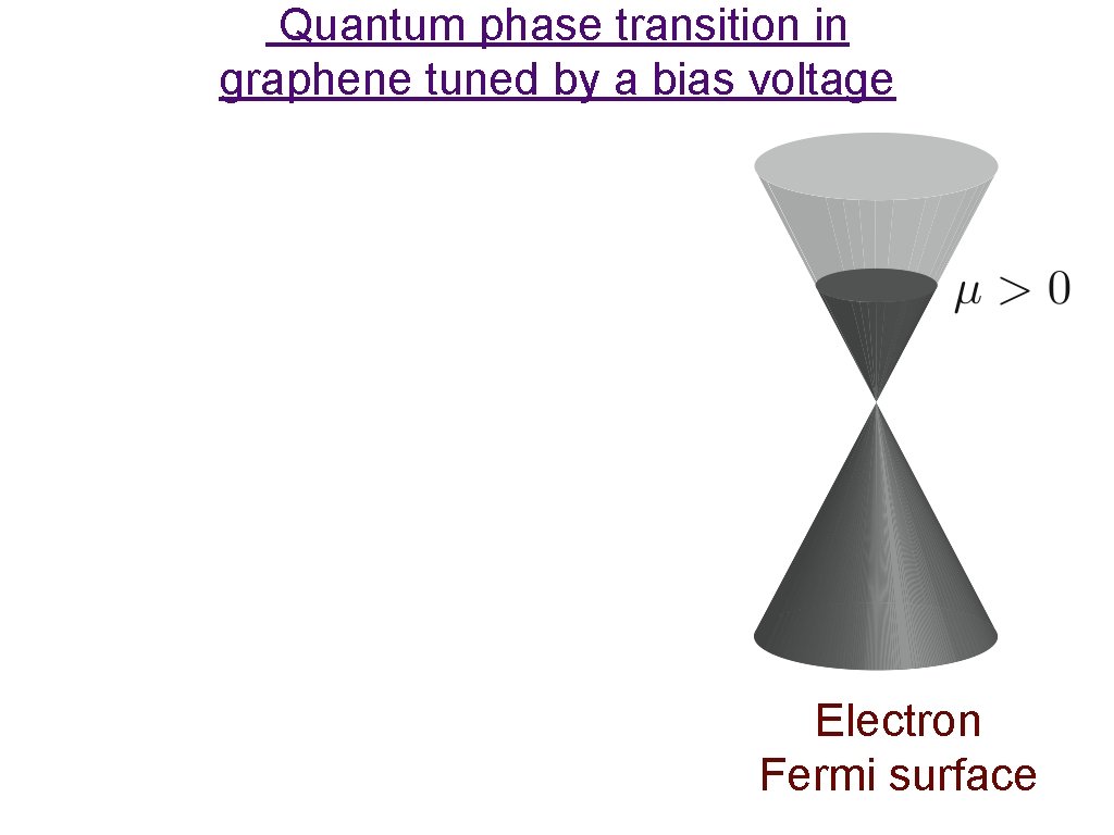 Quantum phase transition in graphene tuned by a bias voltage Electron Fermi surface 