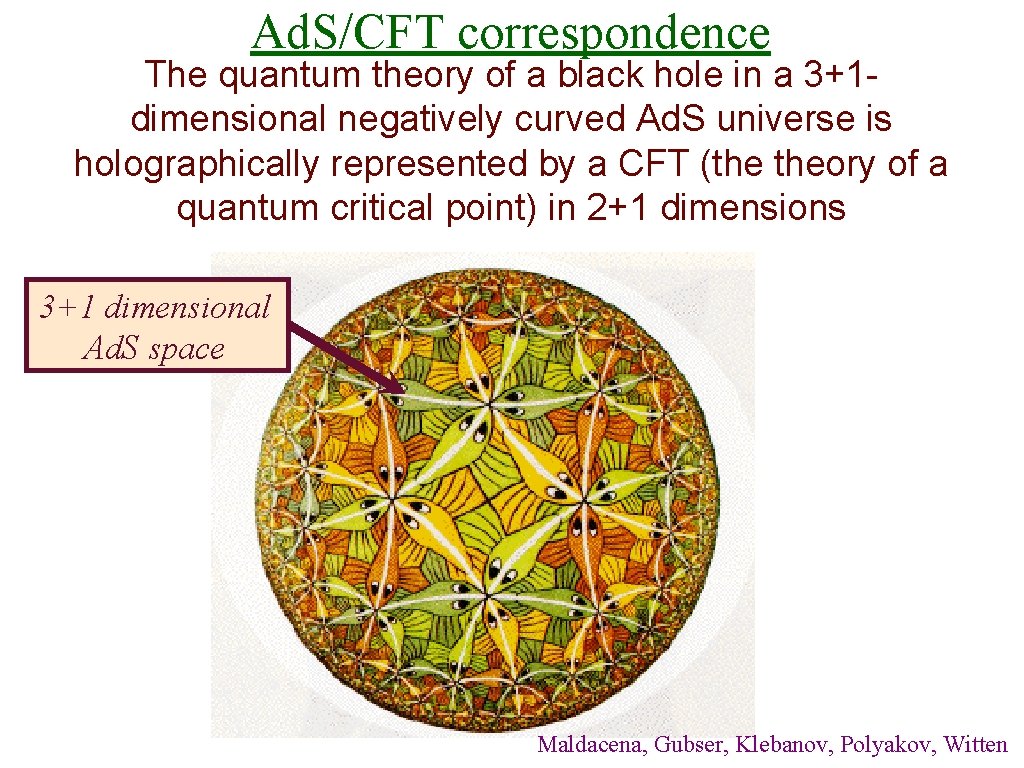 Ad. S/CFT correspondence The quantum theory of a black hole in a 3+1 dimensional