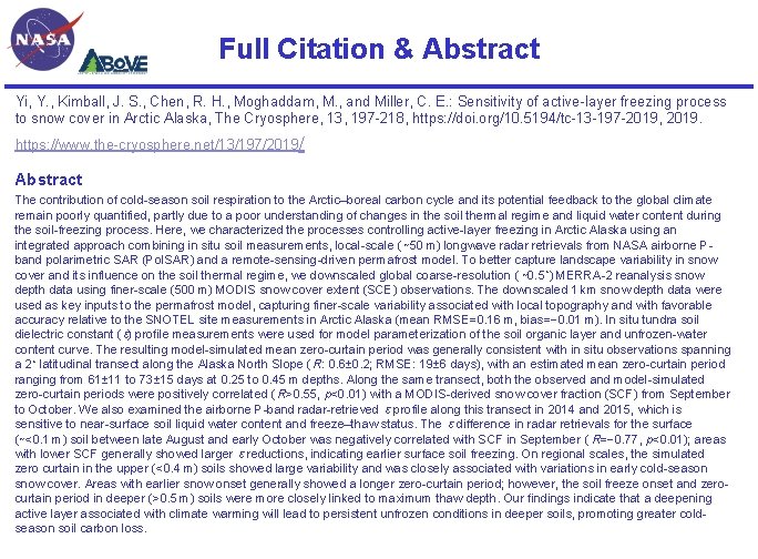 Full Citation & Abstract Yi, Y. , Kimball, J. S. , Chen, R. H.