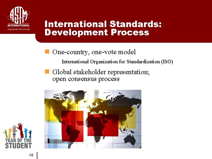 International Standards: Development Process n One-country, one-vote model • International Organization for Standardization (ISO)