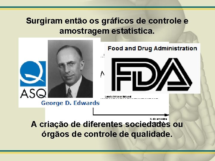 Surgiram então os gráficos de controle e amostragem estatística. A criação de diferentes sociedades