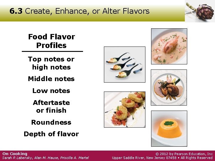 6. 3 Create, Enhance, or Alter Flavors Food Flavor Profiles Top notes or high