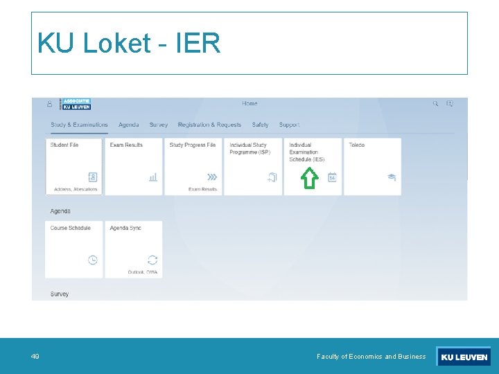 KU Loket - IER 49 Faculty of Economics and Business 