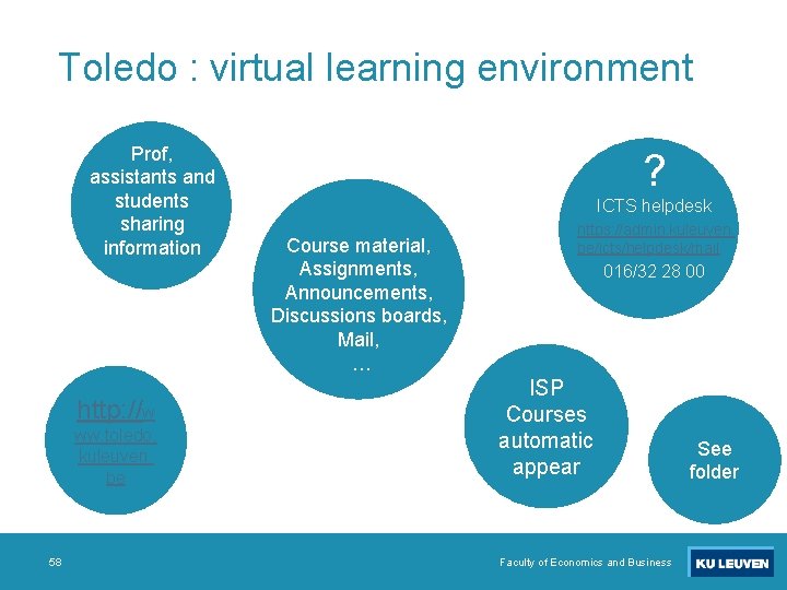 Toledo : virtual learning environment Prof, assistants and students sharing information http: //w ww.
