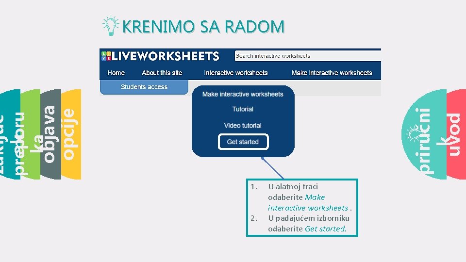 priručni k uvod objava opcije ka zaključ preporu ak KRENIMO SA RADOM 1. 2.