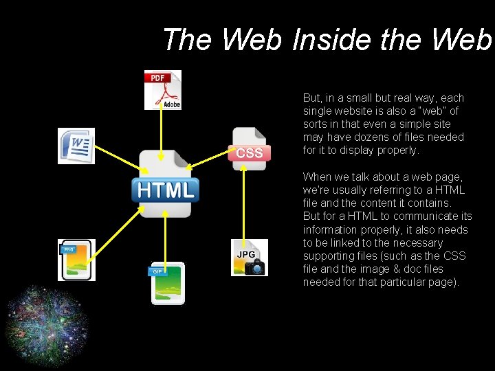 The Web Inside the Web But, in a small but real way, each single