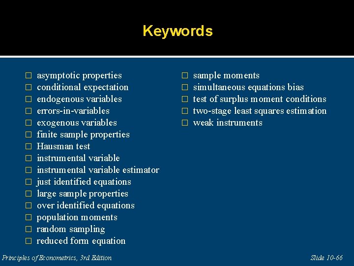 Keywords � � � � asymptotic properties conditional expectation endogenous variables errors-in-variables exogenous variables