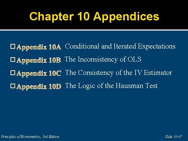 Chapter 10 Appendices � Appendix 10 A Conditional and Iterated Expectations � Appendix 10