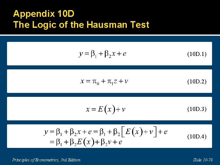 Appendix 10 D The Logic of the Hausman Test (10 D. 1) (10 D.