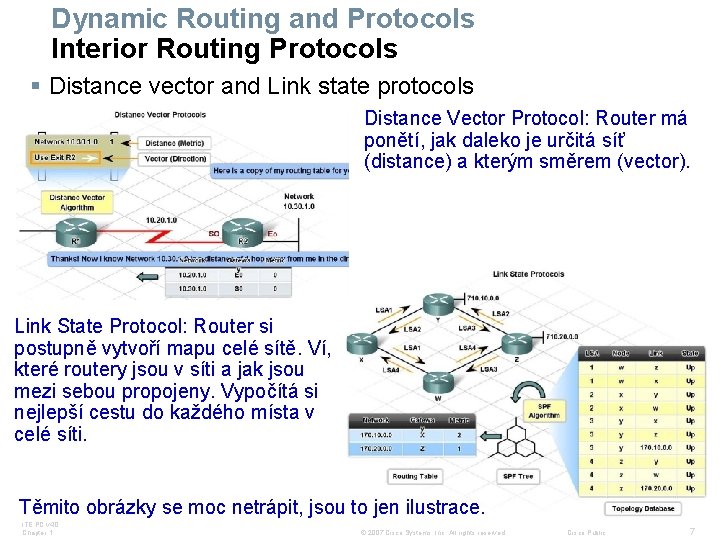 Dynamic Routing and Protocols Interior Routing Protocols § Distance vector and Link state protocols