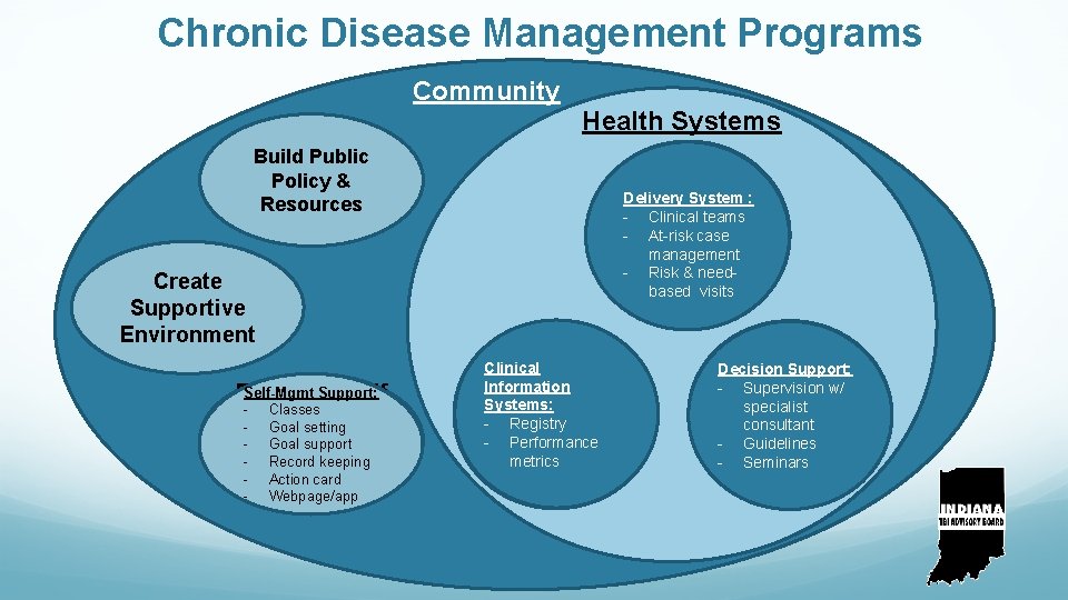 Chronic Disease Management Programs Community Health Systems Build Public Policy & Resources Delivery System