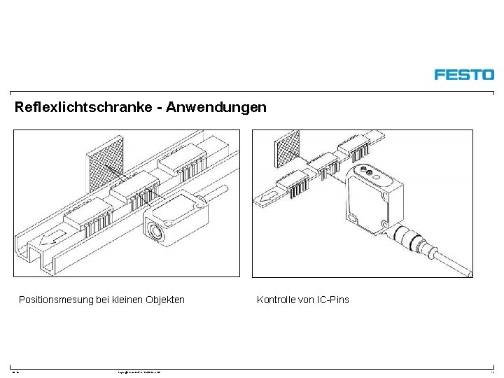 Reflexlichtschranke - Anwendungen Positionsmesung bei kleinen Objekten DC-R/ Copyright Festo Didactic Gmb. H&Co. KG