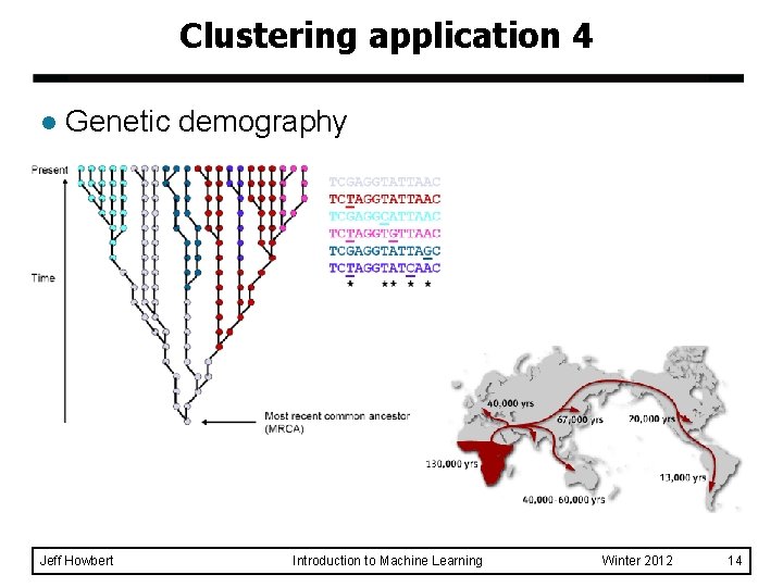 Clustering application 4 l Genetic demography Jeff Howbert Introduction to Machine Learning Winter 2012