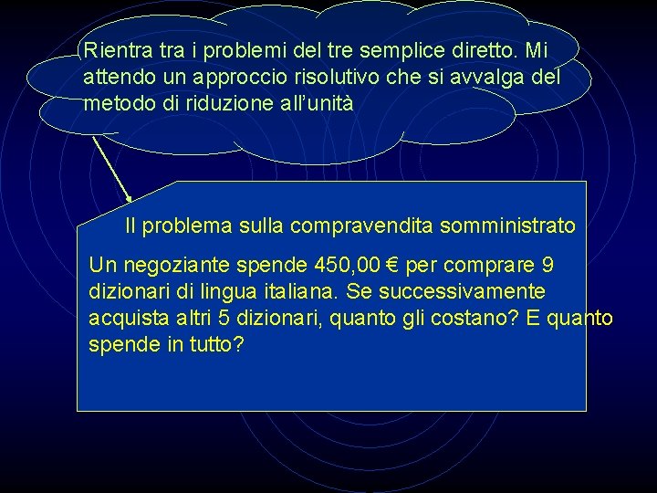 Rientra i problemi del tre semplice diretto. Mi attendo un approccio risolutivo che si