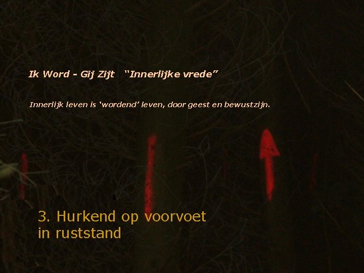 Ik Word - Gij Zijt “Innerlijke vrede” Innerlijk leven is ‘wordend’ leven, door geest