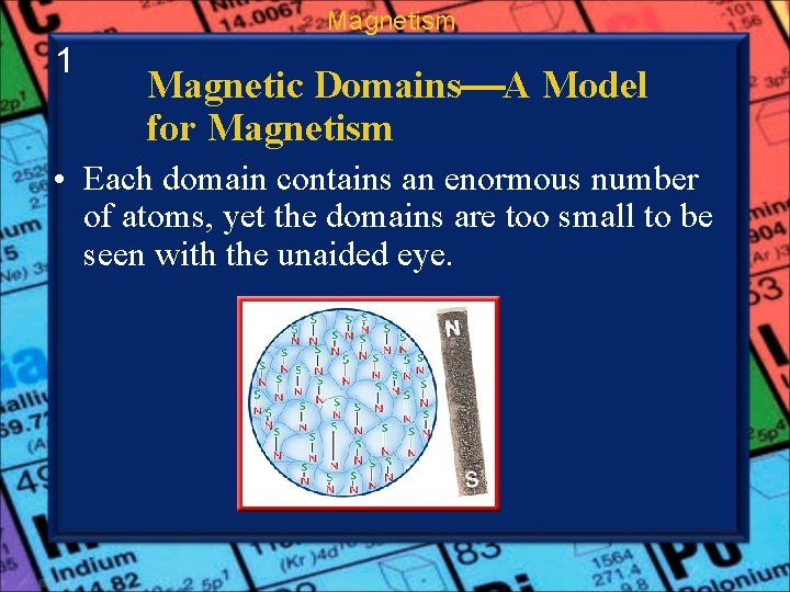 Magnetism 1 Magnetic Domains A Model for Magnetism • Each domain contains an enormous