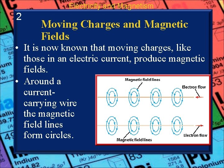 Electricity and Magnetism 2 Moving Charges and Magnetic Fields • It is now known