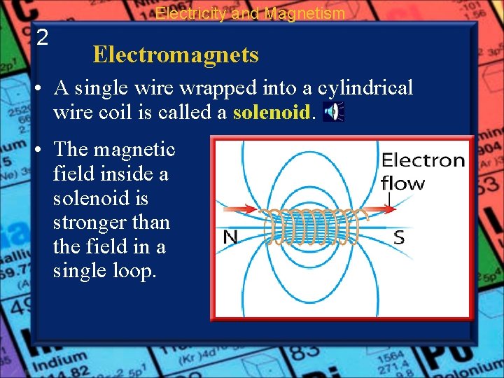 Electricity and Magnetism 2 Electromagnets • A single wire wrapped into a cylindrical wire