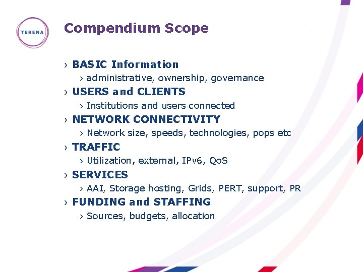 Compendium Scope › BASIC Information › administrative, ownership, governance › USERS and CLIENTS ›