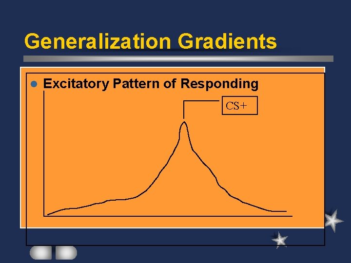 Generalization Gradients l Excitatory Pattern of Responding CS+ 