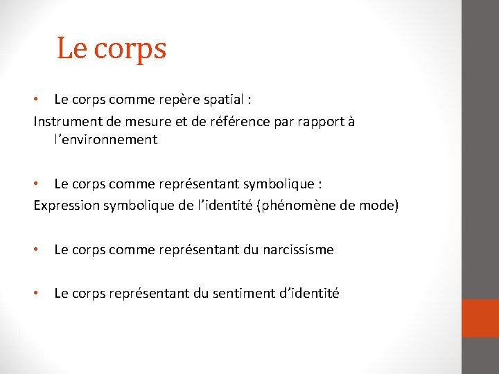 Le corps • Le corps comme repère spatial : Instrument de mesure et de