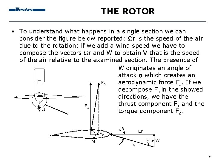 THE ROTOR • To understand what happens in a single section we can consider