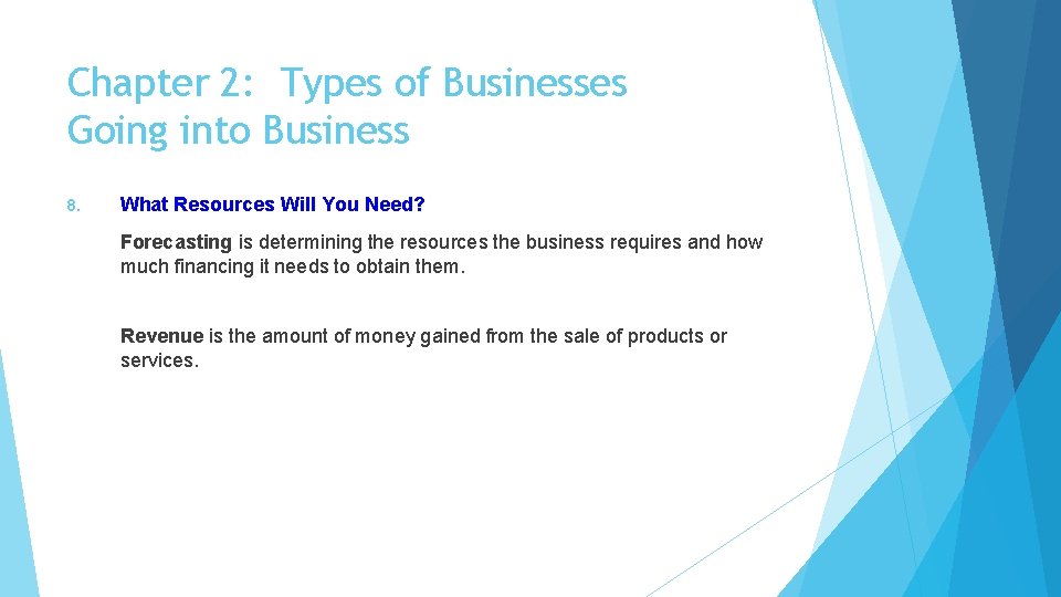 Unit 1 Business Fundamentals Chapter 2 Types of