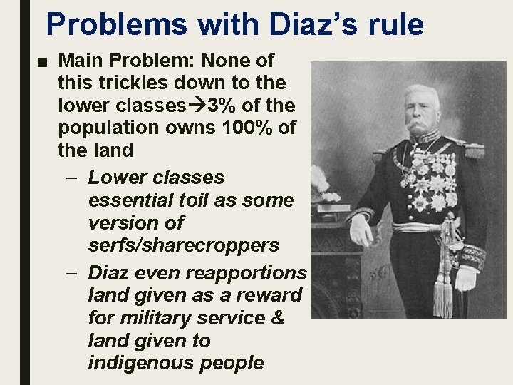 Problems with Diaz’s rule ■ Main Problem: None of this trickles down to the